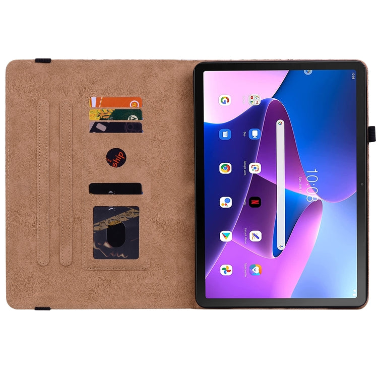 For Lenovo Tab M10 Plus 10.6 3rd Gen. Color Weave Leather Tablet Case with Holder(Blue)