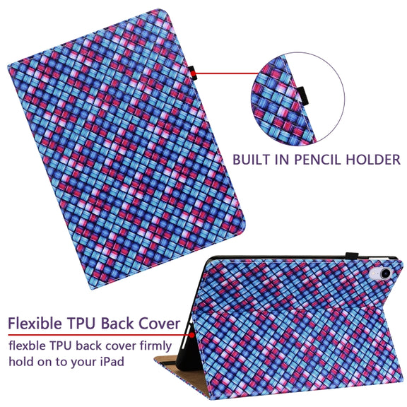 For Lenovo Tab M10 Plus 10.6 3rd Gen. Color Weave Leather Tablet Case with Holder(Blue)