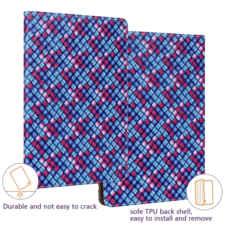 For Lenovo Tab M10 Plus 10.6 3rd Gen. Color Weave Leather Tablet Case with Holder(Blue)