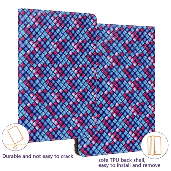 For Lenovo Tab M10 Plus 10.6 3rd Gen. Color Weave Leather Tablet Case with Holder(Blue)