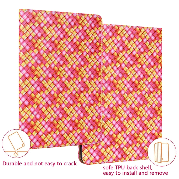 For Lenovo Tab M10 Plus 10.6 3rd Gen. Color Weave Leather Tablet Case with Holder(Rose Red)