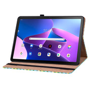 For Lenovo Tab M10 Plus 10.6 3rd Gen. Color Weave Leather Tablet Case with Holder(Green)