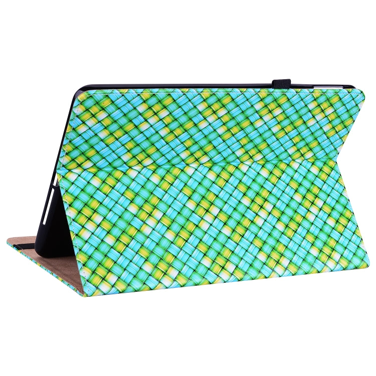 For Lenovo Tab M10 Plus 10.6 3rd Gen. Color Weave Leather Tablet Case with Holder(Green)