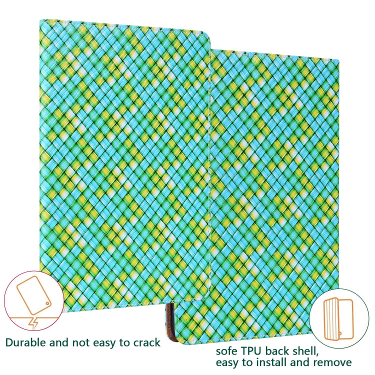 For Lenovo Tab M10 Plus 10.6 3rd Gen. Color Weave Leather Tablet Case with Holder(Green)