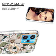 For OPPO Realme 9 Pro+ 5G Ring IMD Flowers TPU Phone Case(Green Gardenia)