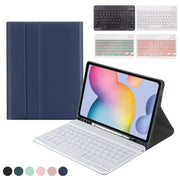 Square Cap Bluetooth Keyboard Leather Case with Pen Slot for Samsung Galaxy Tab S6 Lite(Black)
