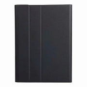 Round Cap Bluetooth Keyboard Leather Case with Pen Slot for Samsung Galaxy Tab S6 Lite, Specification:without Touchpad(Black+White Keyboard)