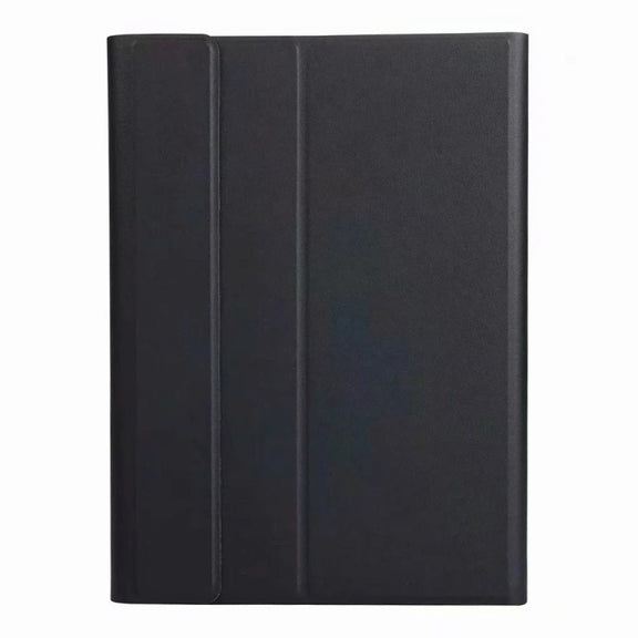 Round Cap Bluetooth Keyboard Leather Case with Pen Slot for Samsung Galaxy Tab S6 Lite, Specification:without Touchpad(Black+White Keyboard)