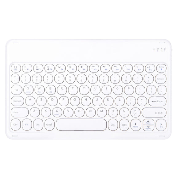 Round Cap Bluetooth Keyboard Leather Case with Pen Slot for Samsung Galaxy Tab S6 Lite, Specification:without Touchpad(Black+White Keyboard)