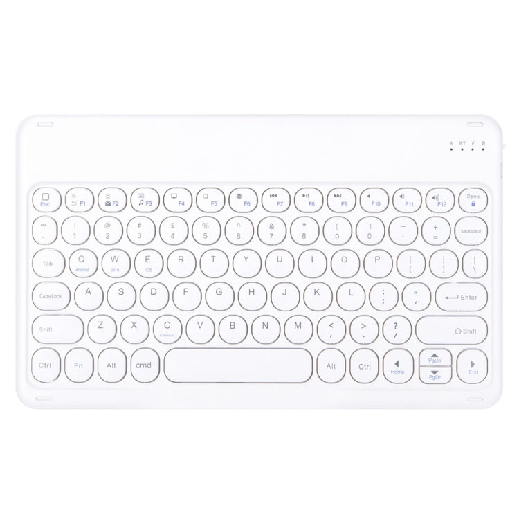 Round Cap Bluetooth Keyboard Leather Case with Pen Slot for Samsung Galaxy Tab S6 Lite, Specification:without Touchpad(Black+White Keyboard)