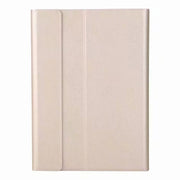 Round Cap Bluetooth Keyboard Leather Case with Pen Slot for Samsung Galaxy Tab S6 Lite, Specification:without Touchpad(Gold+White Keyboard)