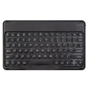 Round Cap Bluetooth Keyboard Leather Case with Pen Slot for Samsung Galaxy Tab S6 Lite, Specification:without Touchpad(Dark Blue+Black Keyboard)
