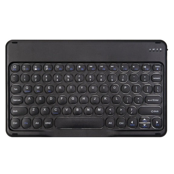 Round Cap Bluetooth Keyboard Leather Case with Pen Slot for Samsung Galaxy Tab S6 Lite, Specification:without Touchpad(Dark Blue+Black Keyboard)