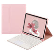 Round Cap Bluetooth Keyboard Leather Case with Pen Slot & Touchpad for Samsung Galaxy Tab S6 Lite(Pink+White Keyboard) - Samsung Keyboard by PMC TechLife | Online Shopping South Africa | PMC TechLife