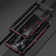 For ZTE nubia Red Magic 7 Aurora Series Metal Frame Phone Case(Black Red)