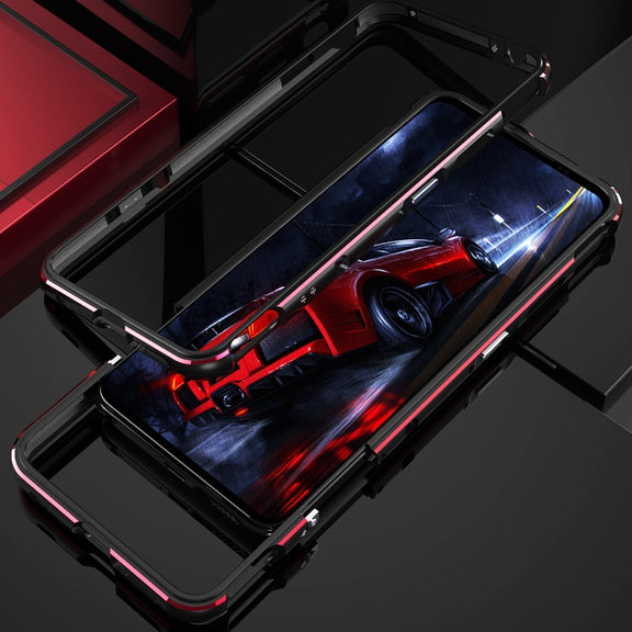 For ZTE nubia Red Magic 7 Aurora Series Metal Frame Phone Case(Black Silver)