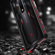 For ZTE nubia Red Magic 7 Aurora Series Metal Frame Phone Case(Black Blue)