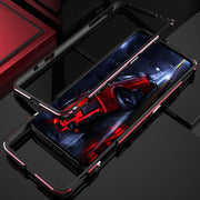 For ZTE nubia Red Magic 7 Pro Aurora Series Metal Frame Phone Case(Black Purple)