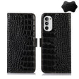 For Motorola Moto G52 4G Crocodile Top Layer Cowhide Leather Phone Case(Black) - Motorola Cases by PMC TechLife | Online Shopping South Africa | PMC TechLife | Buy Now Pay Later Mobicred