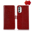 For Motorola Moto G52 4G Crocodile Top Layer Cowhide Leather Phone Case(Red) - Motorola Cases by PMC TechLife | Online Shopping South Africa | PMC TechLife | Buy Now Pay Later Mobicred