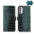 For Motorola Moto G52 4G Crocodile Top Layer Cowhide Leather Phone Case(Green) - Motorola Cases by PMC TechLife | Online Shopping South Africa | PMC TechLife | Buy Now Pay Later Mobicred