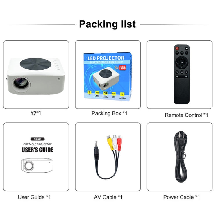 Y2 1280x720P 80ANSI Mini LCD LED Smart Projector, Plug Tpye:US Plug