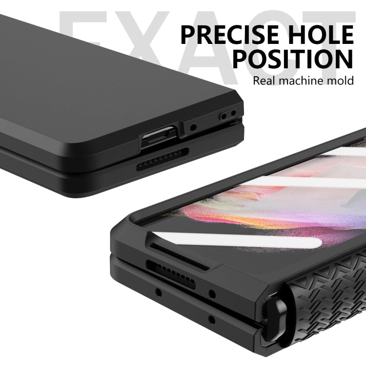 For Samsung Galaxy Z Fold3 5G 360 Full Body TPU Hinge Flip Phone Case(Black)