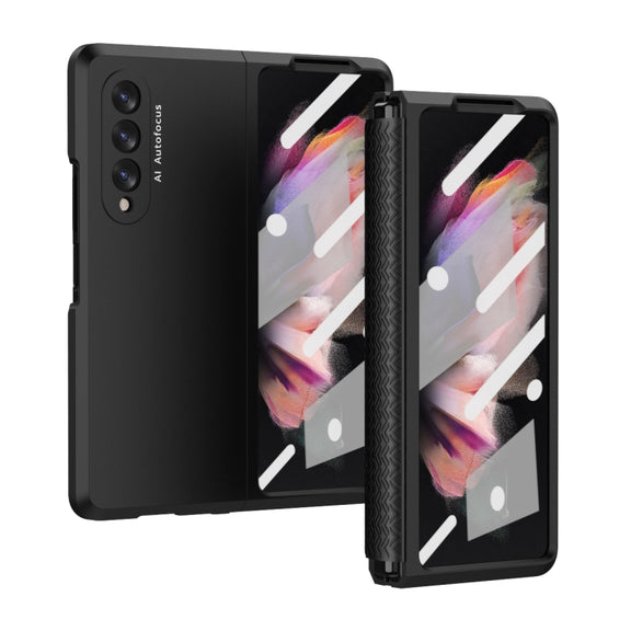 For Samsung Galaxy Z Fold3 5G 360 Full Body TPU Hinge Flip Phone Case(Black)