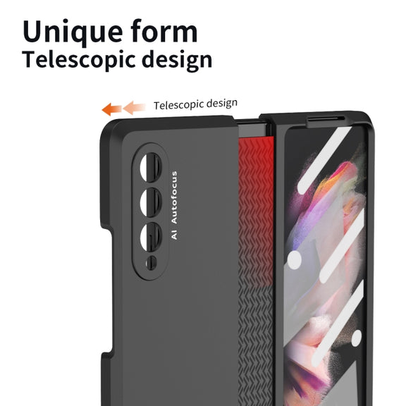 For Samsung Galaxy Z Fold3 5G 360 Full Body TPU Hinge Flip Phone Case(Black)