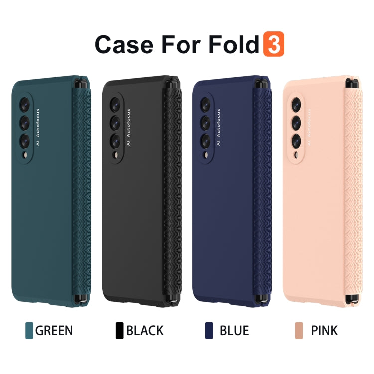 For Samsung Galaxy Z Fold3 5G 360 Full Body TPU Hinge Flip Phone Case(Black)