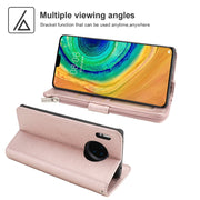 For Huawei Mate 30 Microfiber Zipper Horizontal Flip Leather Case(Rose Gold)