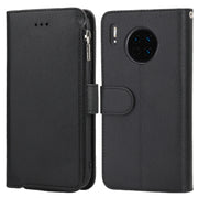 For Huawei Mate 30 Pro Microfiber Zipper Horizontal Flip Leather Case(Black)