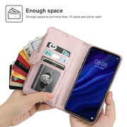 For Huawei P30 Microfiber Zipper Horizontal Flip Leather Case(Rose Gold)
