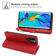 For Huawei P30 Pro Microfiber Zipper Horizontal Flip Leather Case(Red)