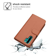 For Huawei P30 Pro Microfiber Zipper Horizontal Flip Leather Case(Brown)