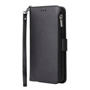 For Huawei P40 Microfiber Zipper Horizontal Flip Leather Case(Black)