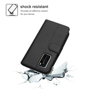 For Huawei P40 Microfiber Zipper Horizontal Flip Leather Case(Black)