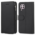 For Huawei P40 Lite / nova 6 SE Microfiber Zipper Horizontal Flip Leather Case(Black) - Huawei Cases by PMC TechLife | Online Shopping South Africa | PMC TechLife | Buy Now Pay Later Mobicred
