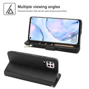 For Huawei P40 Lite / nova 6 SE Microfiber Zipper Horizontal Flip Leather Case(Black)