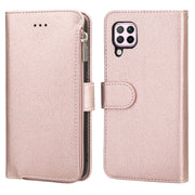For Huawei P40 Lite / nova 6 SE Microfiber Zipper Horizontal Flip Leather Case(Rose Gold)