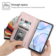 For Huawei P40 Lite / nova 6 SE Microfiber Zipper Horizontal Flip Leather Case(Rose Gold)