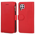 For Huawei P40 Lite / nova 6 SE Microfiber Zipper Horizontal Flip Leather Case(Red) - Huawei Cases by PMC TechLife | Online Shopping South Africa | PMC TechLife | Buy Now Pay Later Mobicred