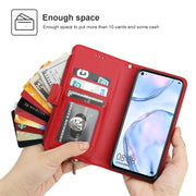 For Huawei P40 Lite / nova 6 SE Microfiber Zipper Horizontal Flip Leather Case(Red)
