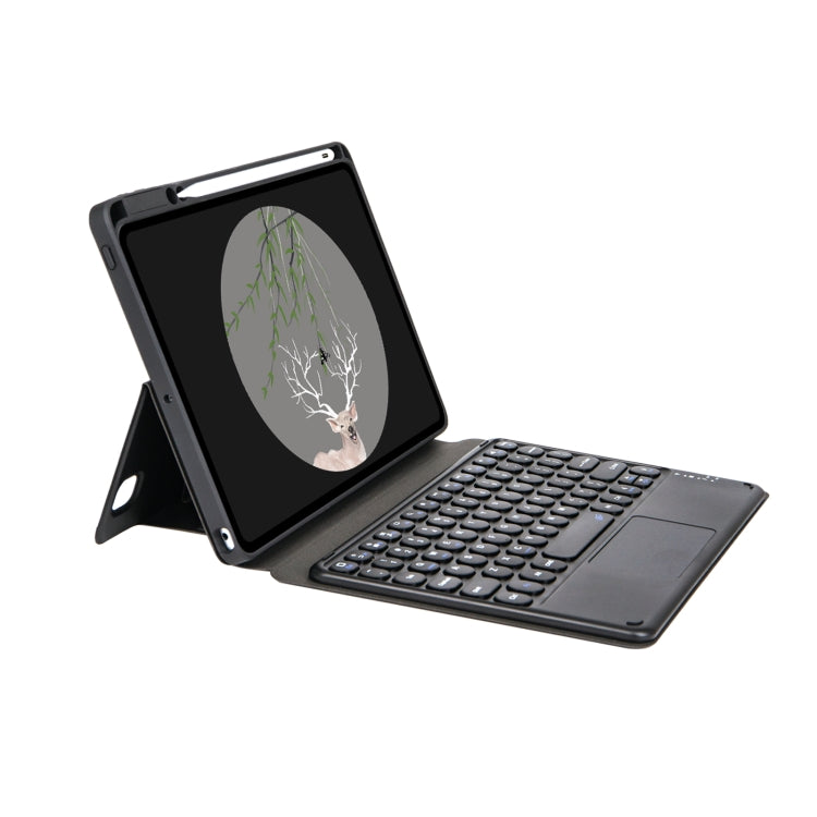 Bluetooth Keyboard Leather Case with Touchpad & Rotatable Bottom Case For iPad 10.2 2021 & 2020 & 2019 / Air 2019 / Pro 10.5 inch(Black)