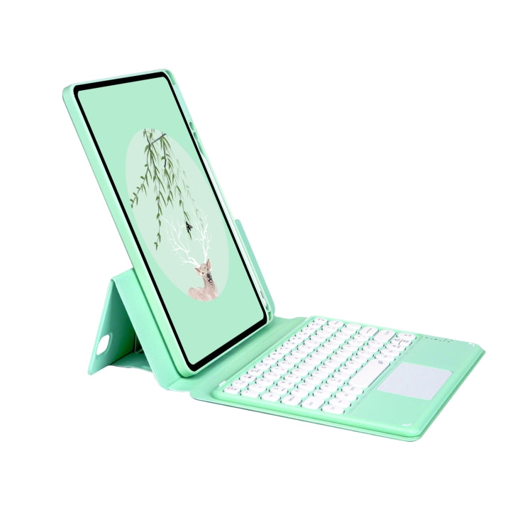 Bluetooth Keyboard Leather Case with Touchpad & Rotatable Bottom Case For iPad 10.2 2021 & 2020 & 2019 / Air 2019 / Pro 10.5 inch(Green)
