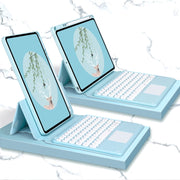 Bluetooth Keyboard Leather Case with Touchpad & Rotatable Bottom Case For iPad 10.2 2021 & 2020 & 2019 / Air 2019 / Pro 10.5 inch(Sky Blue)