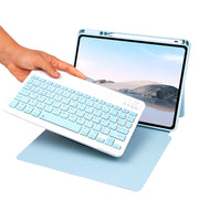 Bluetooth Keyboard Leather Case with Touchpad & Rotatable Bottom Case For iPad 10.2 2021 & 2020 & 2019 / Air 2019 / Pro 10.5 inch(Dark Night Green)