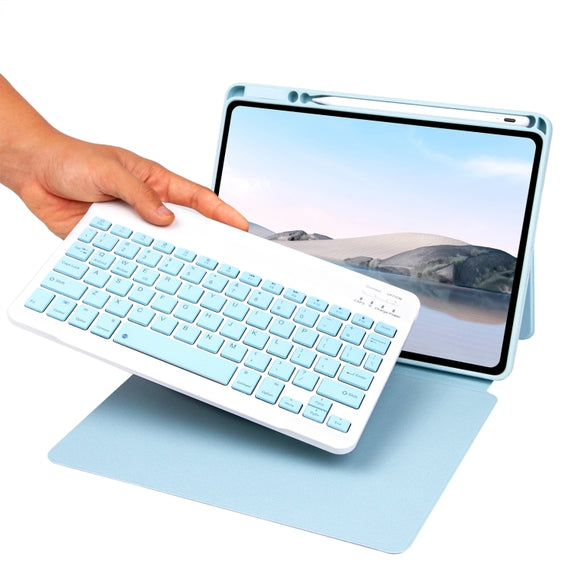Bluetooth Keyboard Leather Case with Touchpad & Rotatable Bottom Case For iPad 10.2 2021 & 2020 & 2019 / Air 2019 / Pro 10.5 inch(Light Purple)