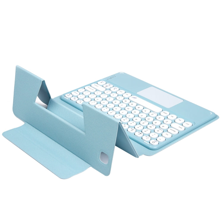 Bluetooth Keyboard Leather Case with Touchpad & Rotatable Bottom Case For iPad 10.2 2021 & 2020 & 2019 / Air 2019 / Pro 10.5 inch(Sky Blue)