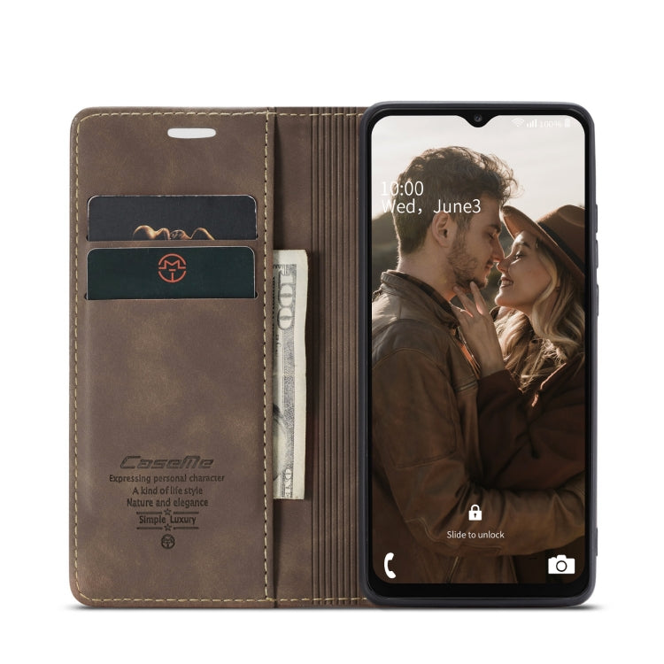 For Samsung Galaxy A23 CaseMe 013 Multifunctional Horizontal Flip Leather Phone Case(Coffee)